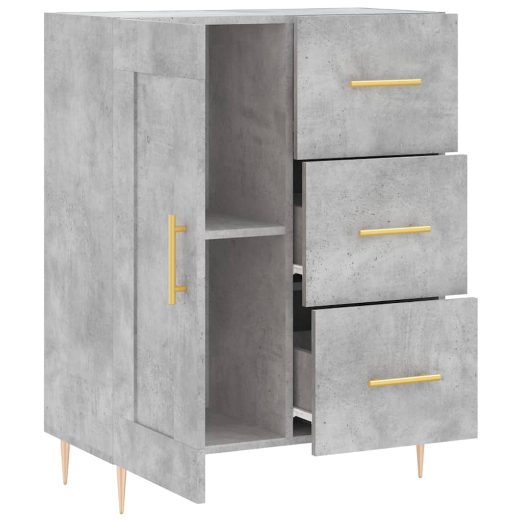 skænk 69,5x34x90 cm konstrueret træ betongrå