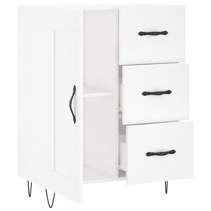 skænk 69,5x34x90 cm konstrueret træ hvid