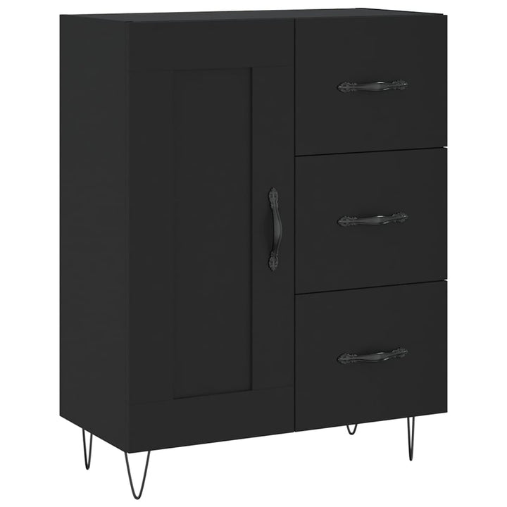 skænk 69,5x34x90 cm konstrueret træ sort