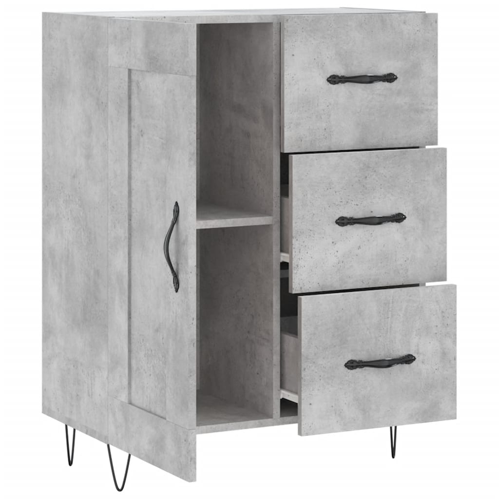 skænk 69,5x34x90 cm konstrueret træ betongrå
