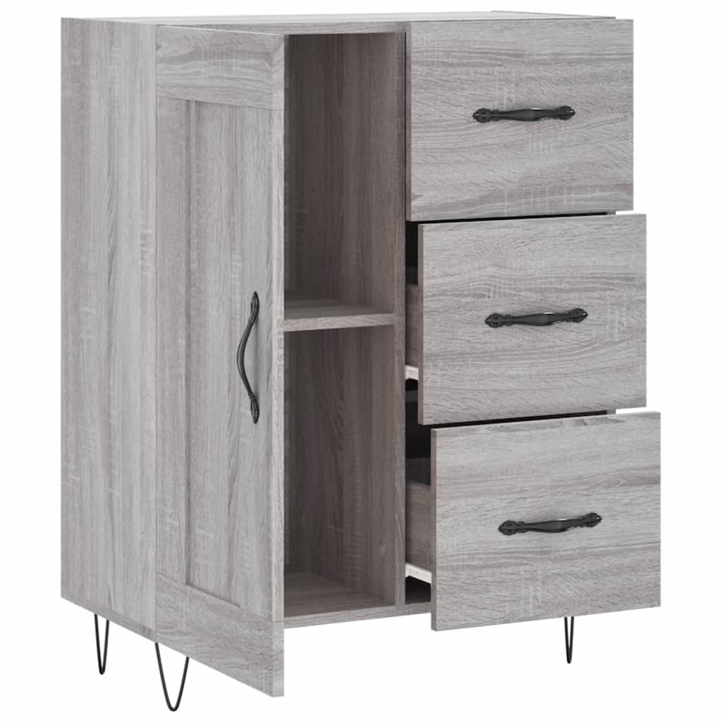 skænk 69,5x34x90 cm konstrueret træ grå sonoma-eg
