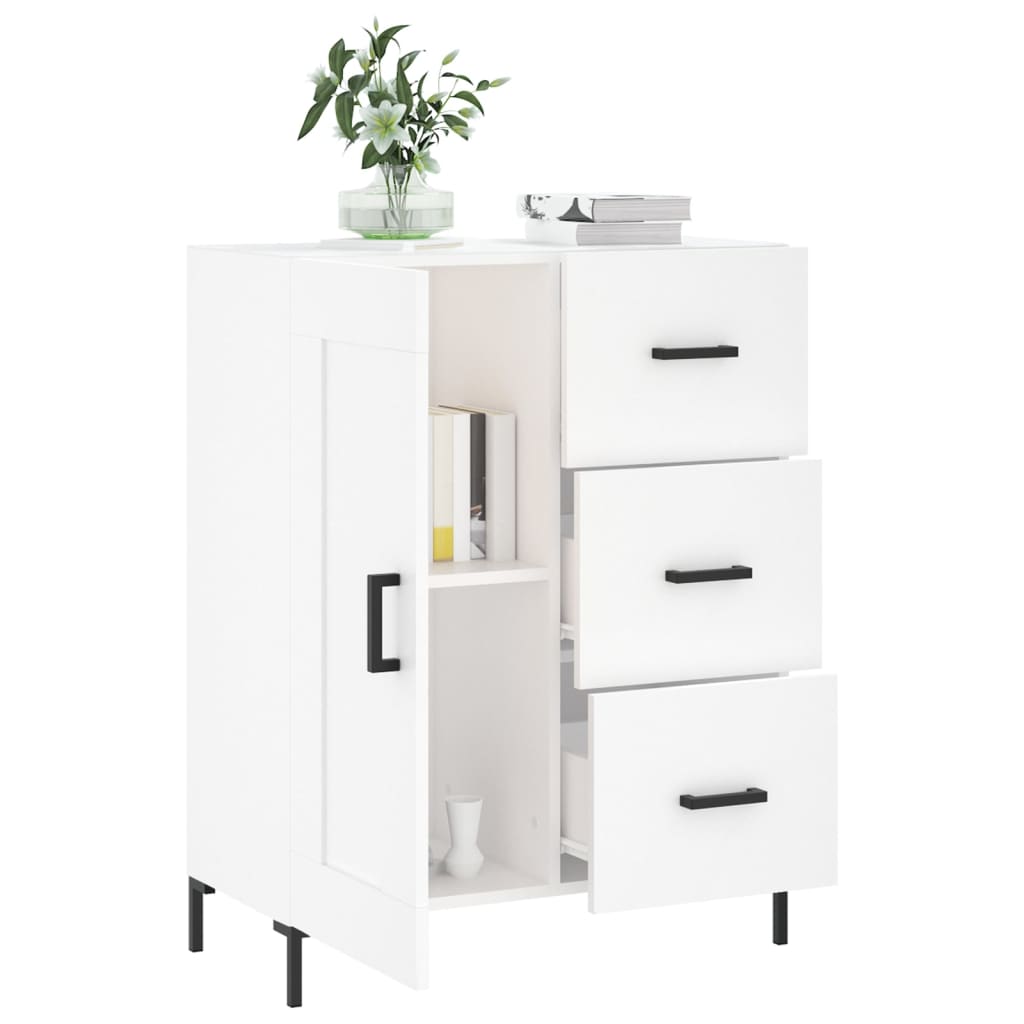 skænk 69,5x34x90 cm konstrueret træ hvid