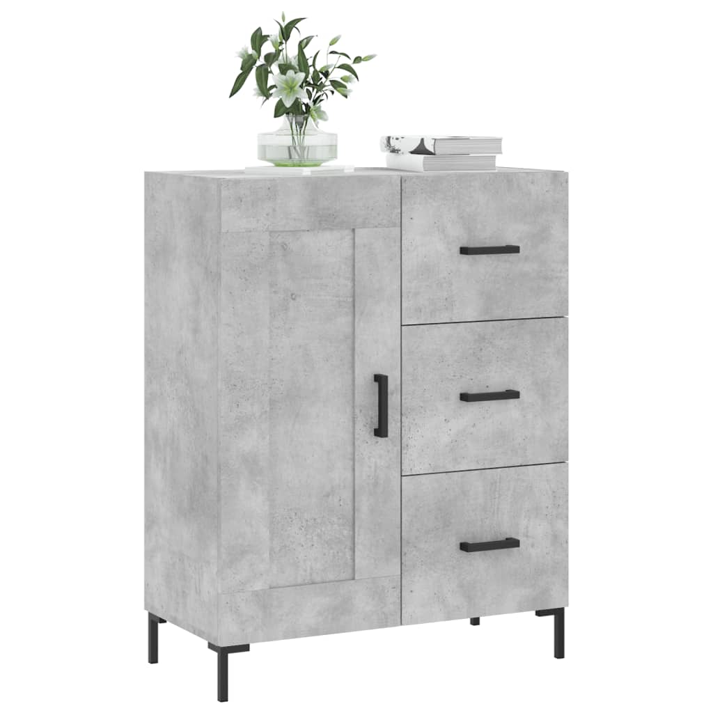 skænk 69,5x34x90 cm konstrueret træ betongrå
