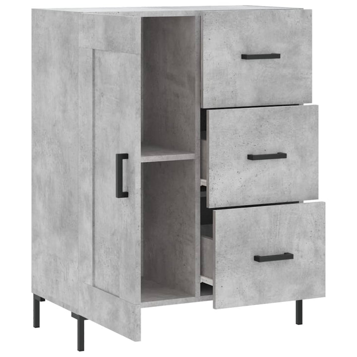 skænk 69,5x34x90 cm konstrueret træ betongrå