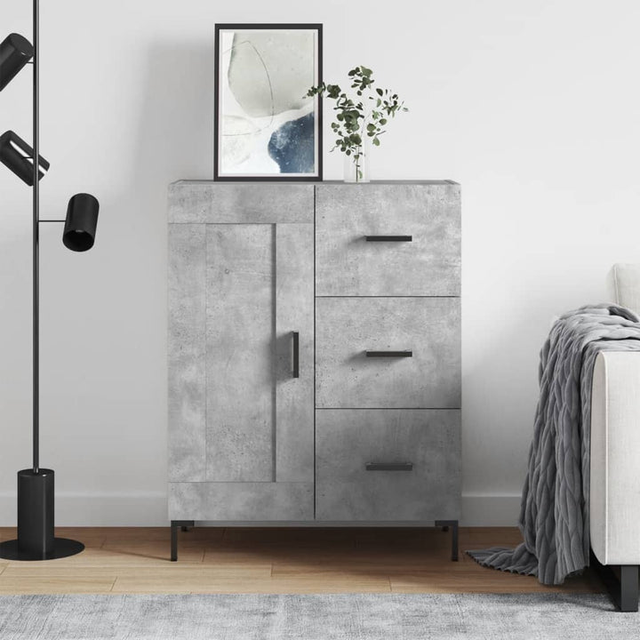 skænk 69,5x34x90 cm konstrueret træ betongrå