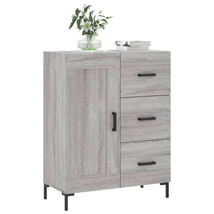 skænk 69,5x34x90 cm konstrueret træ grå sonoma-eg