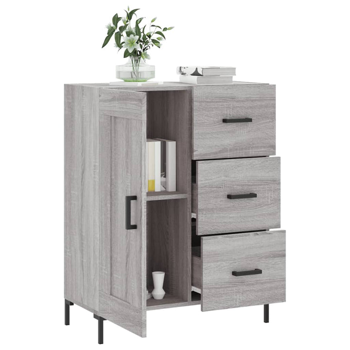 skænk 69,5x34x90 cm konstrueret træ grå sonoma-eg