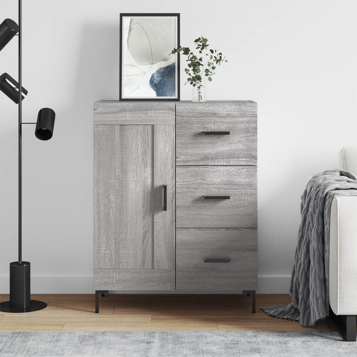 skænk 69,5x34x90 cm konstrueret træ grå sonoma-eg