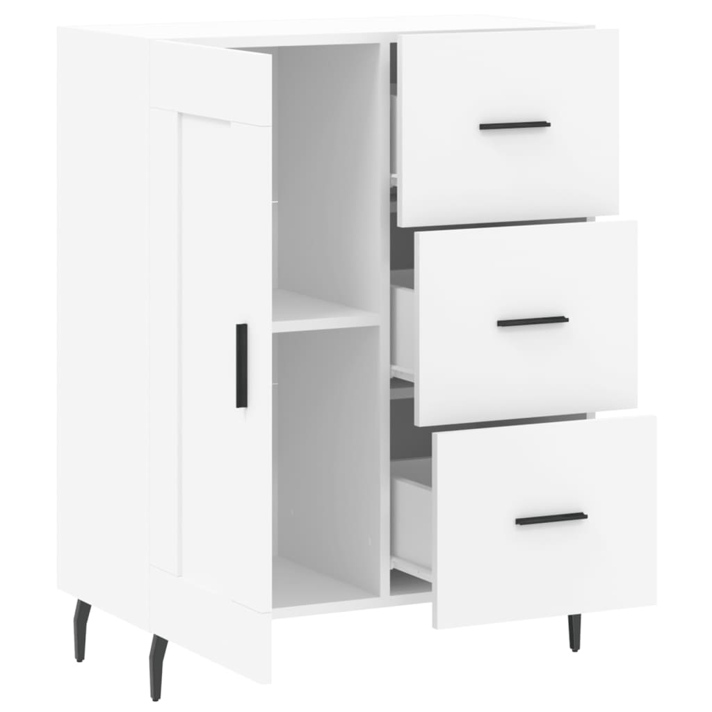 skænk 69,5x34x90 cm konstrueret træ hvid