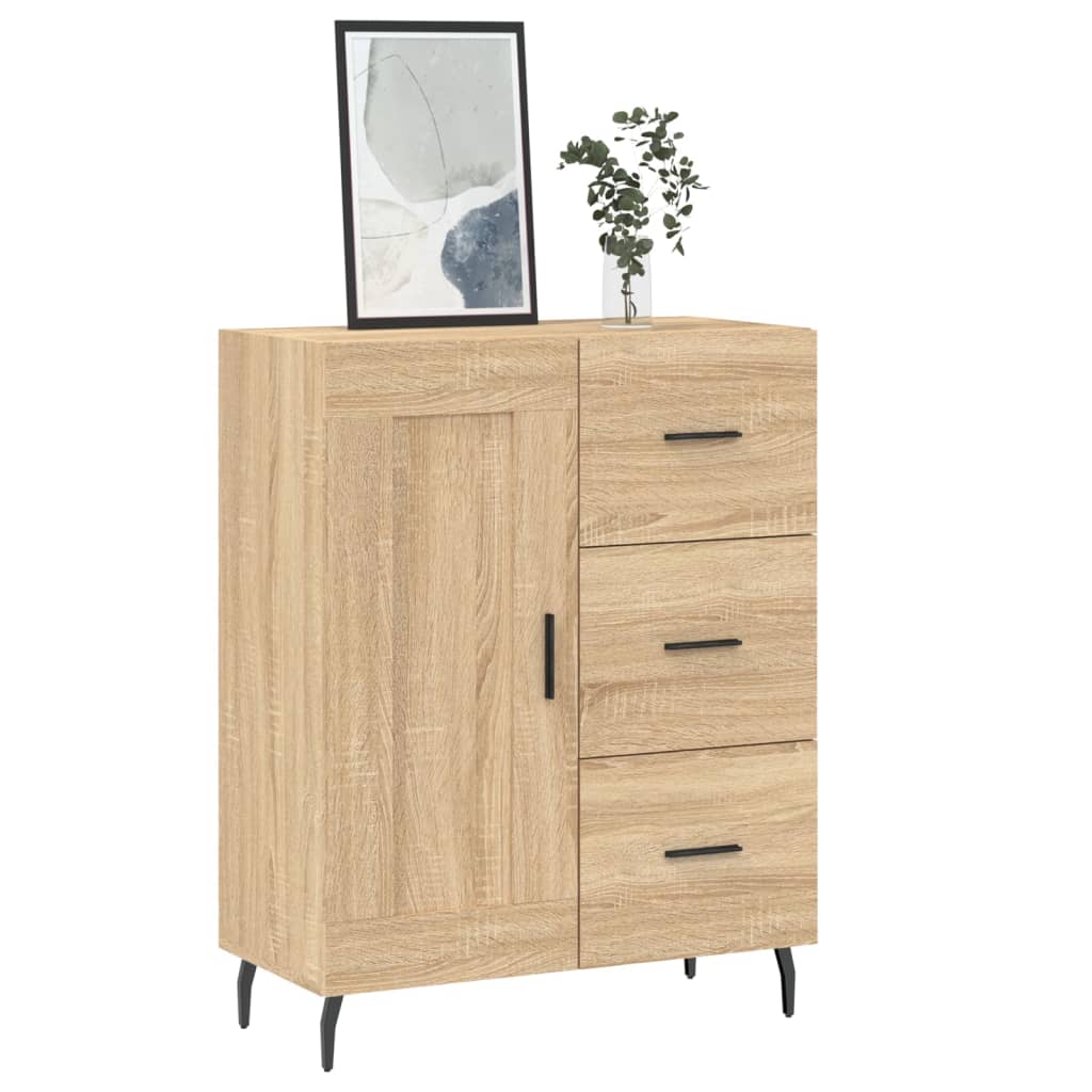 skænk 69,5x34x90 cm konstrueret træ sonoma-eg