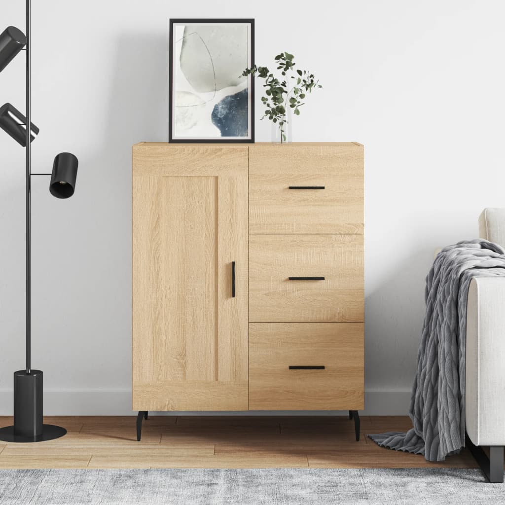 skænk 69,5x34x90 cm konstrueret træ sonoma-eg