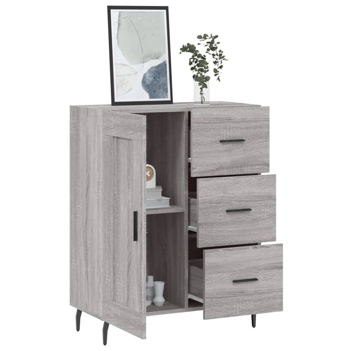 skænk 69,5x34x90 cm konstrueret træ grå sonoma-eg