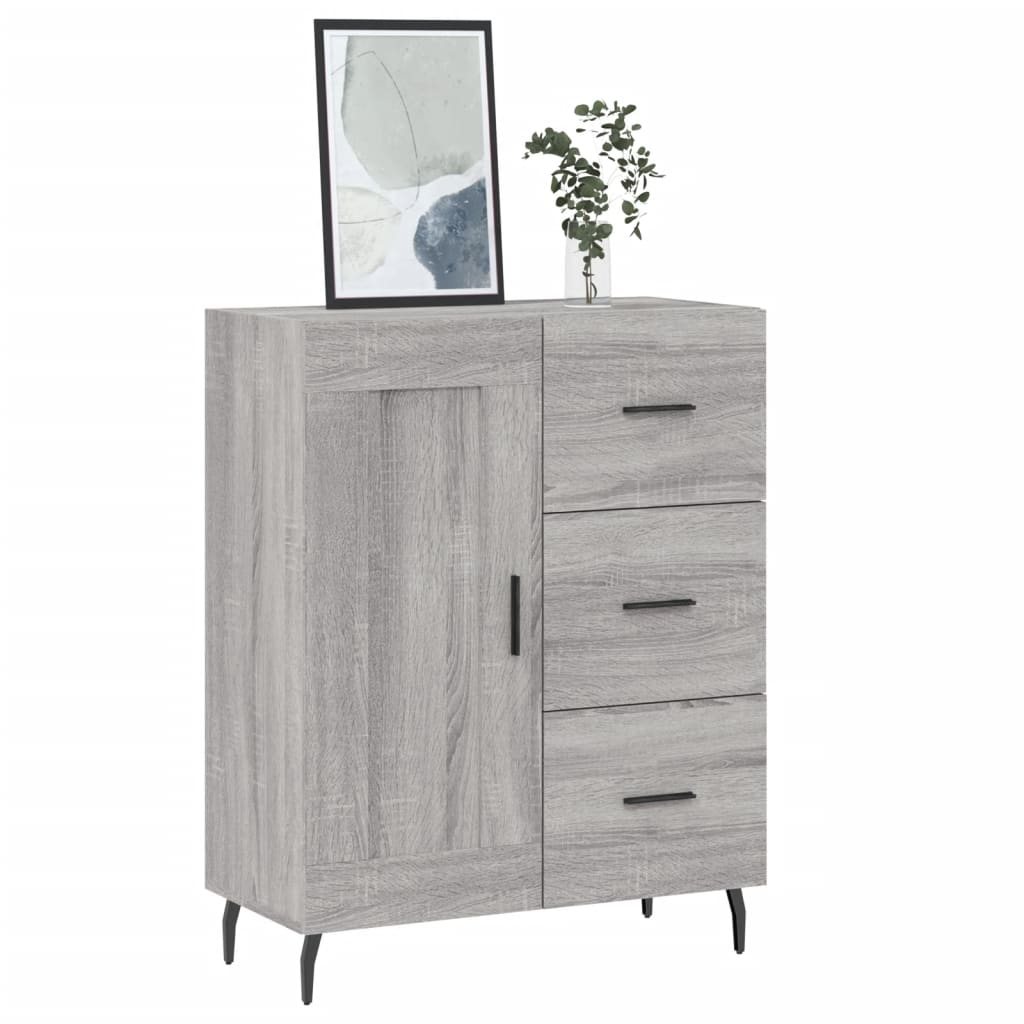 skænk 69,5x34x90 cm konstrueret træ grå sonoma-eg