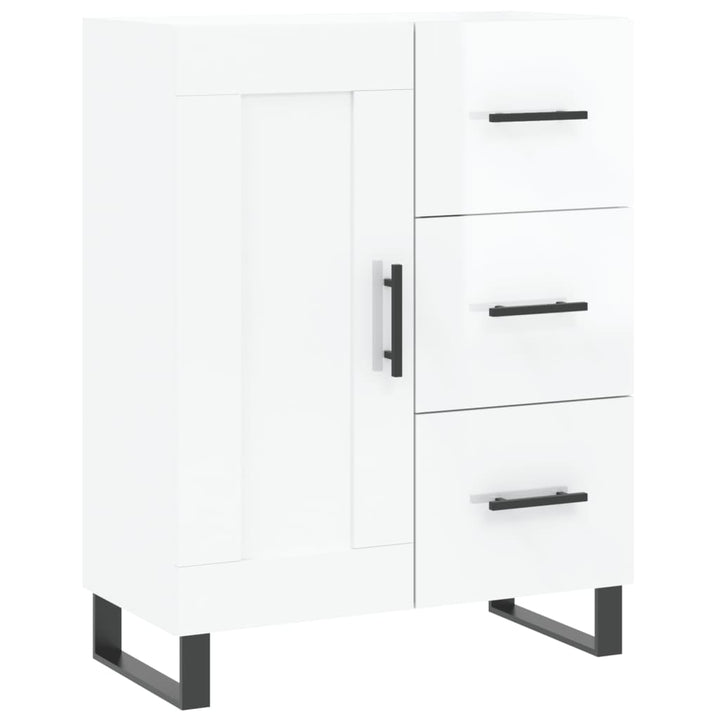 skænk 69,5x34x90 cm konstrueret træ hvid højglans