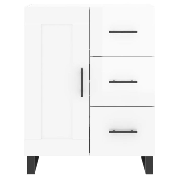 skænk 69,5x34x90 cm konstrueret træ hvid højglans