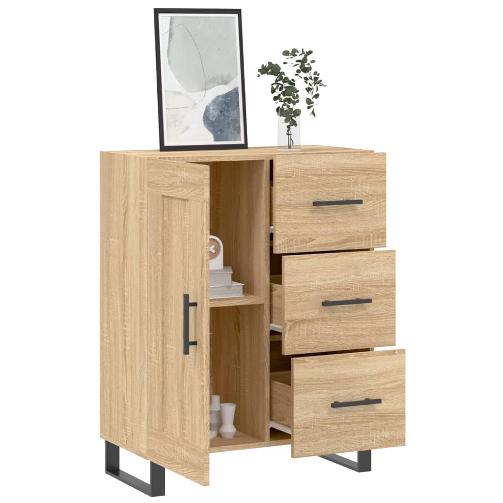 skænk 69,5x34x90 cm konstrueret træ sonoma-eg