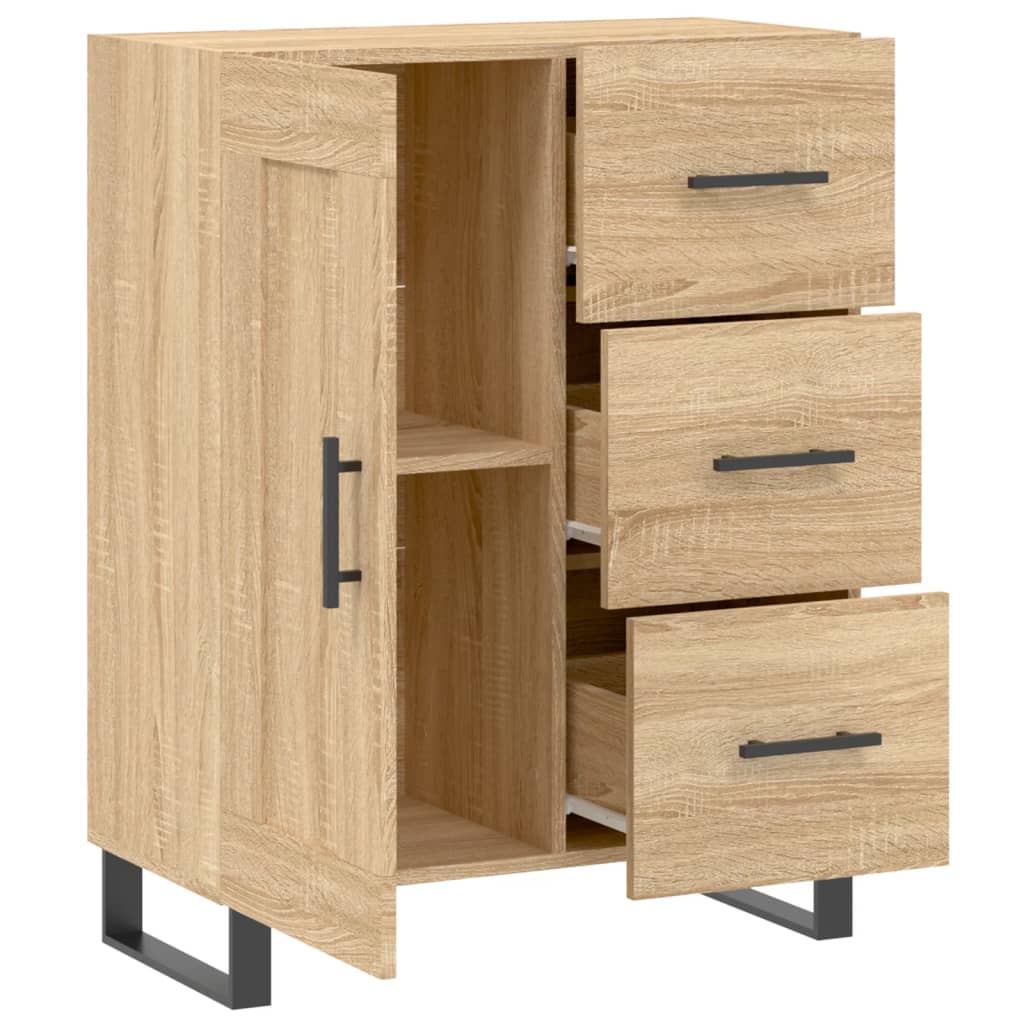 skænk 69,5x34x90 cm konstrueret træ sonoma-eg