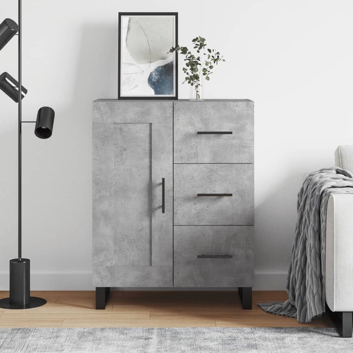 skænk 69,5x34x90 cm konstrueret træ betongrå
