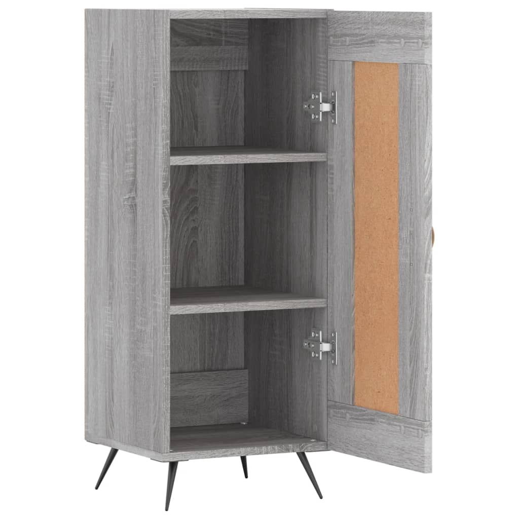 skænk 34,5x34x90 cm konstrueret træ grå sonoma-eg