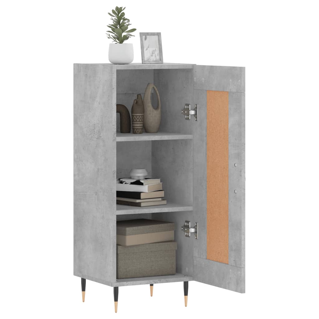 skænk 34,5x34x90 cm konstrueret træ betongrå