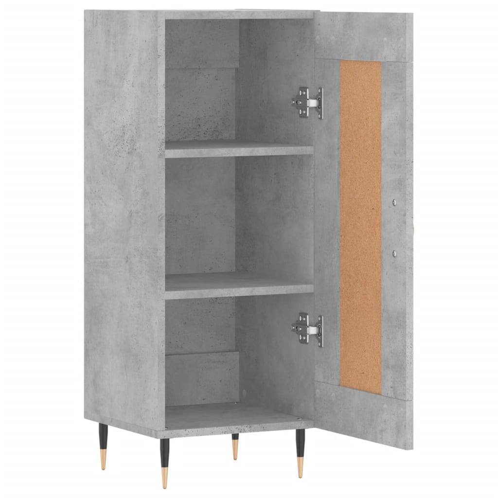 skænk 34,5x34x90 cm konstrueret træ betongrå