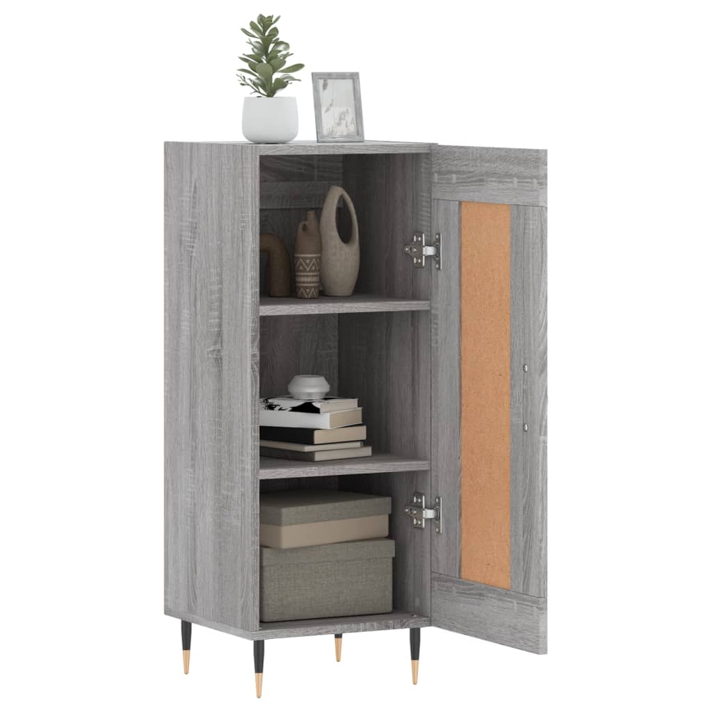 skænk 34,5x34x90 cm konstrueret træ grå sonoma-eg