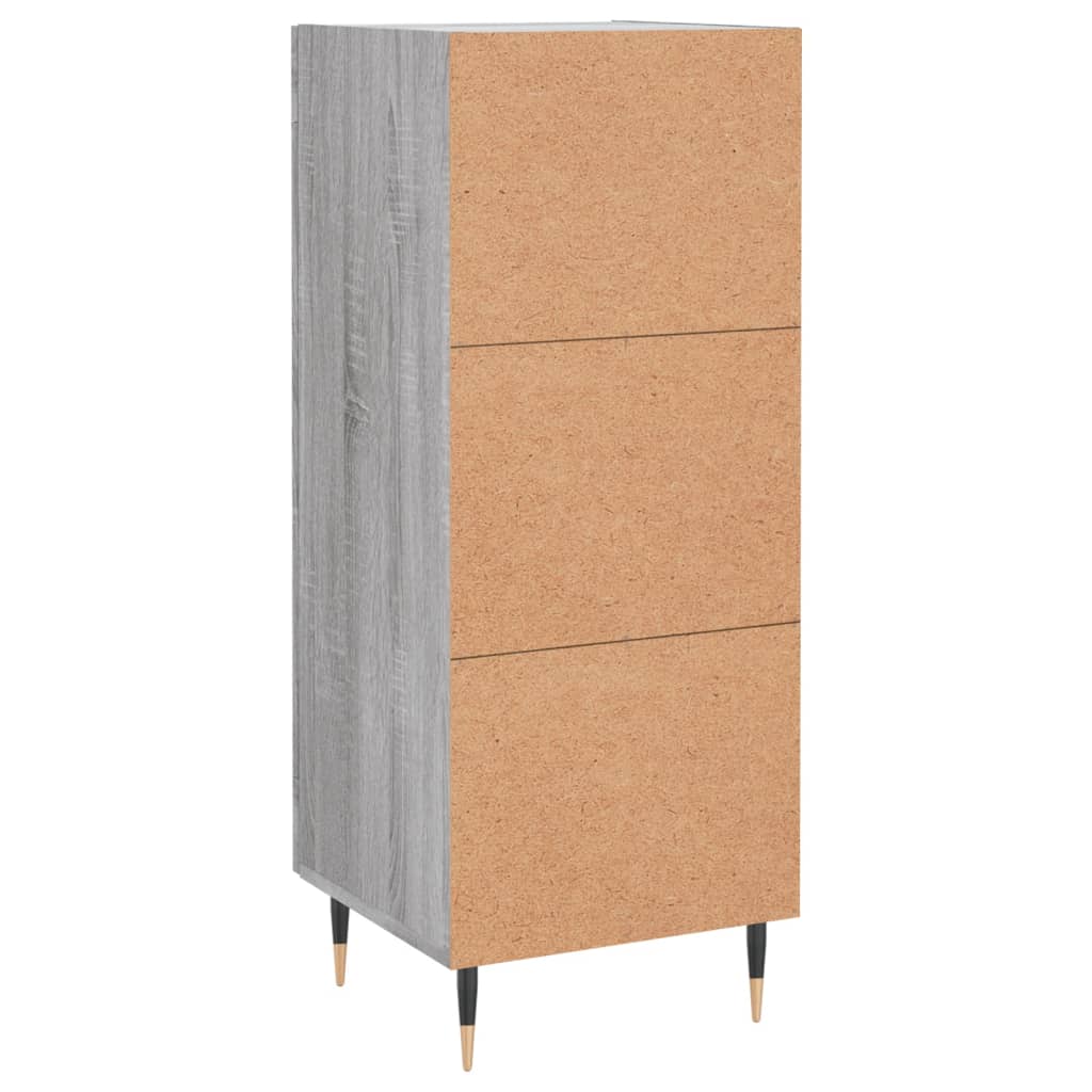 skænk 34,5x34x90 cm konstrueret træ grå sonoma-eg