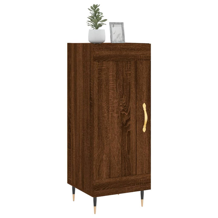 skænk 34,5x34x90 cm konstrueret træ brun egetræsfarve