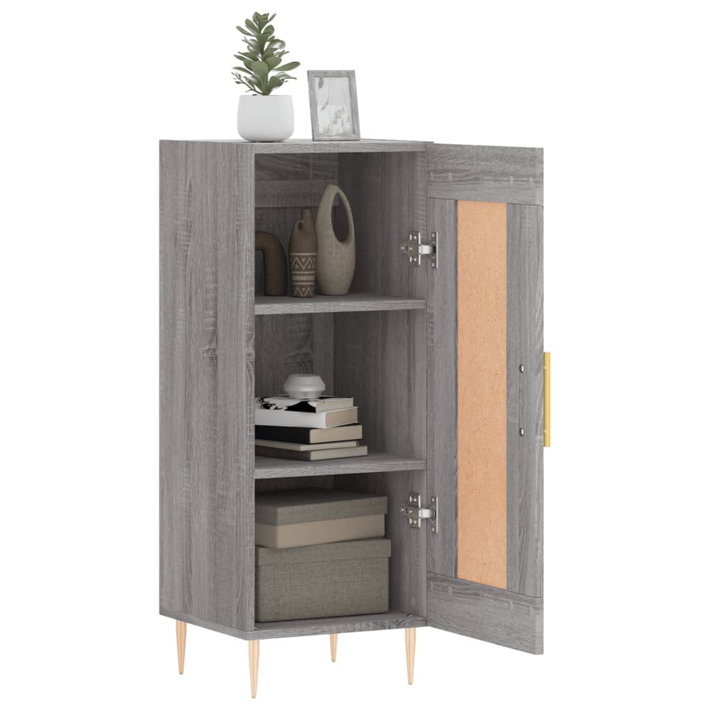 skænk 34,5x34x90 cm konstrueret træ grå sonoma-eg