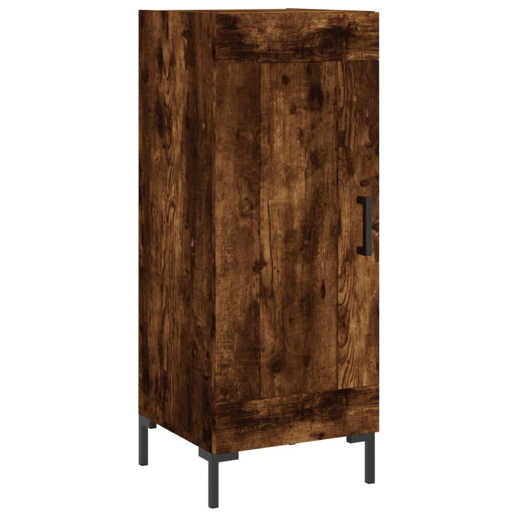skænk 34,5x34x90 cm konstrueret træ røget egetræsfarve