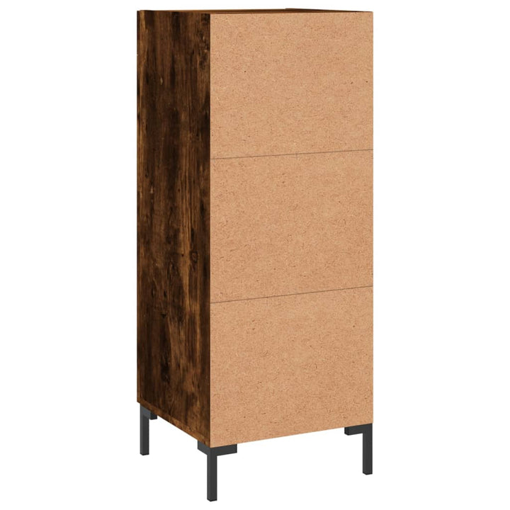 skænk 34,5x34x90 cm konstrueret træ røget egetræsfarve