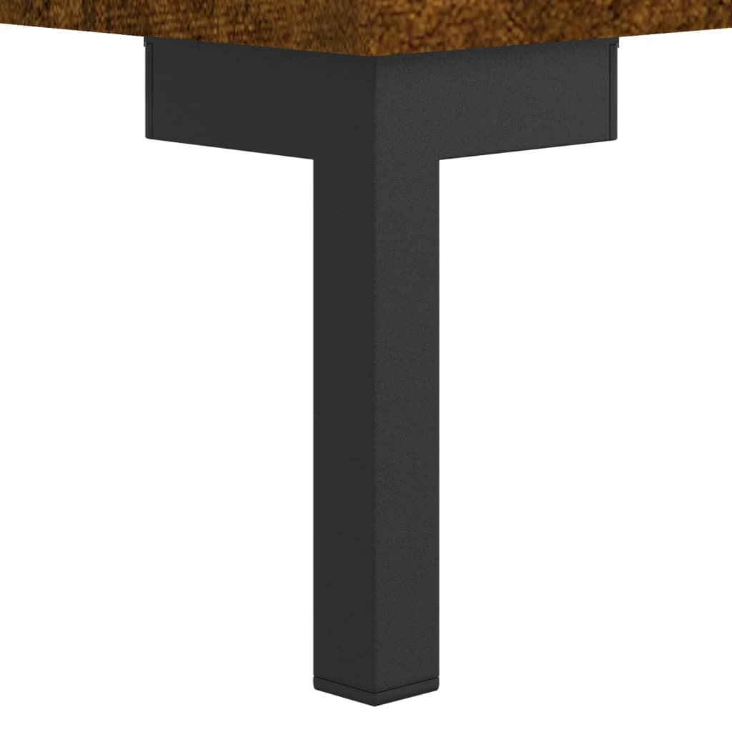 skænk 34,5x34x90 cm konstrueret træ røget egetræsfarve