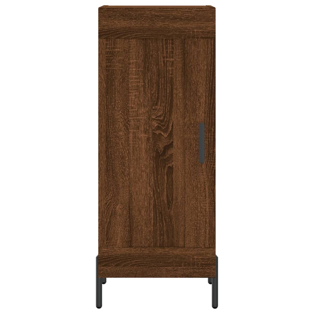 skænk 34,5x34x90 cm konstrueret træ brun egetræsfarve
