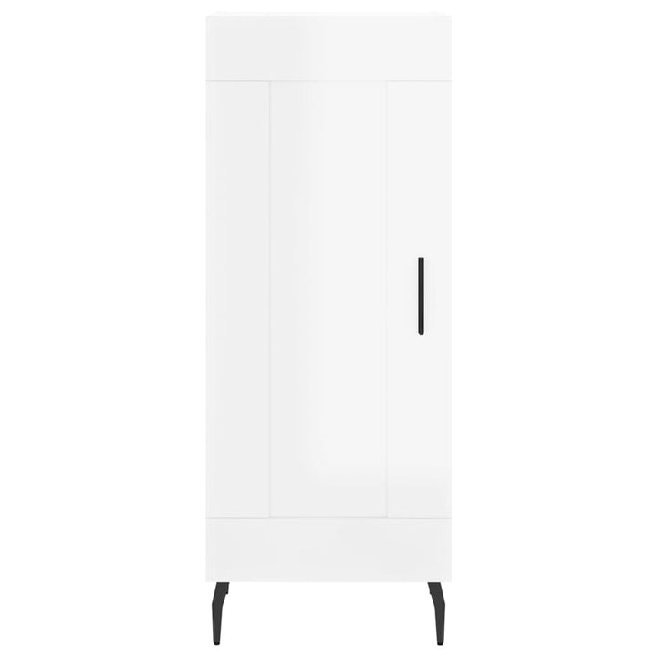 skænk 34,5x34x90 cm konstrueret træ hvid højglans