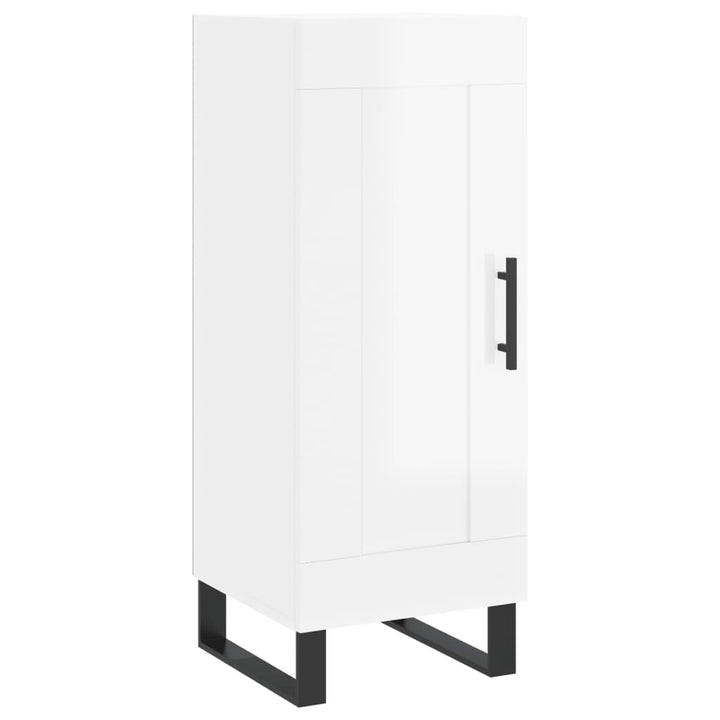 skænk 34,5x34x90 cm konstrueret træ hvid højglans