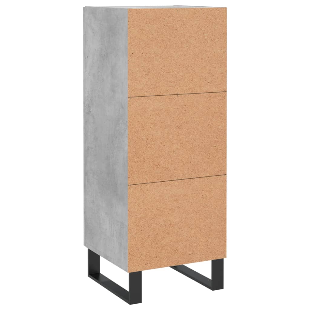 skænk 34,5x34x90 cm konstrueret træ betongrå