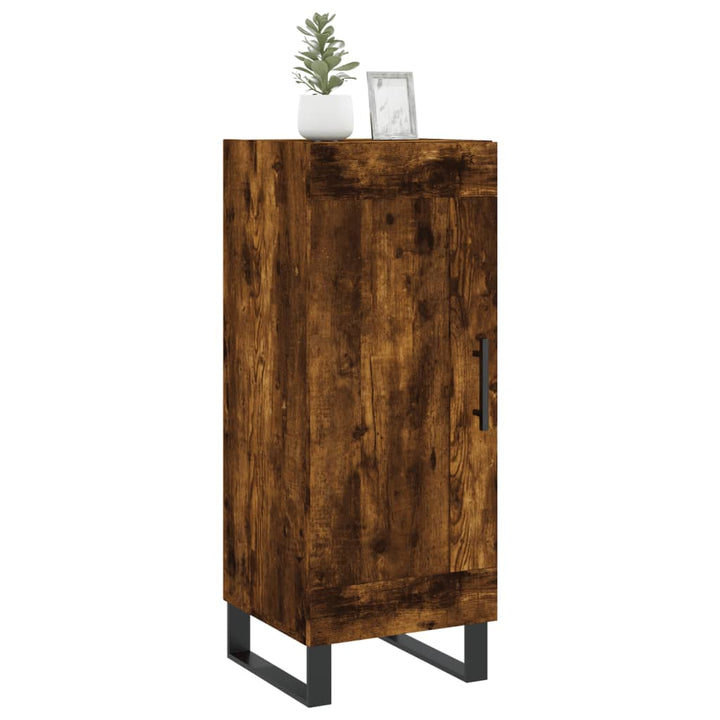 skænk 34,5x34x90 cm konstrueret træ røget egetræsfarve