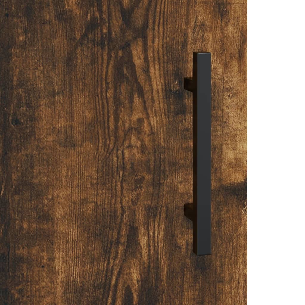skænk 34,5x34x90 cm konstrueret træ røget egetræsfarve