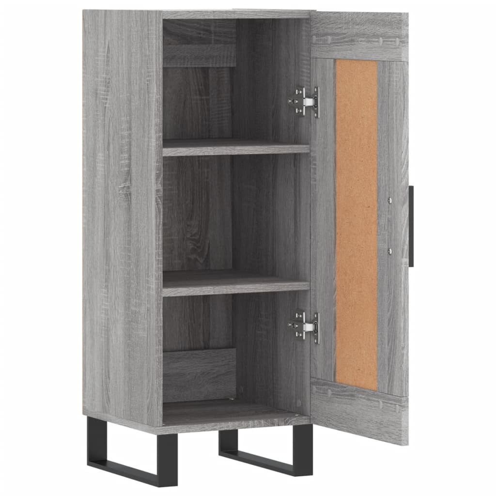 skænk 34,5x34x90 cm konstrueret træ grå sonoma-eg