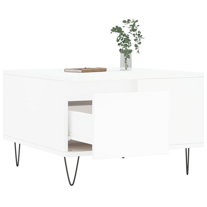 sofabord 55x55x36,5 cm konstrueret træ hvid