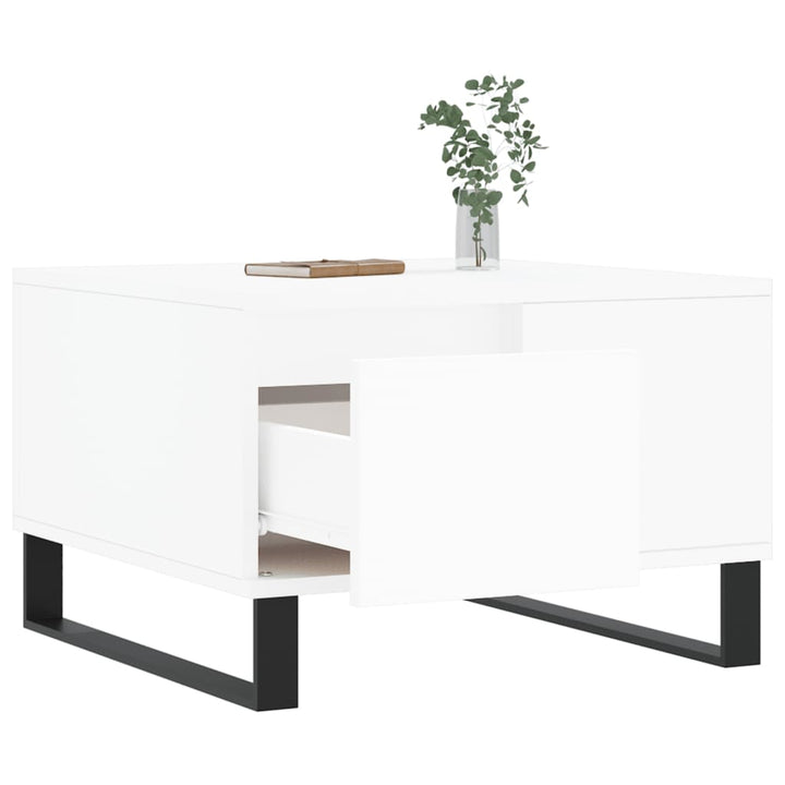 sofabord 55x55x36,5 cm konstrueret træ hvid