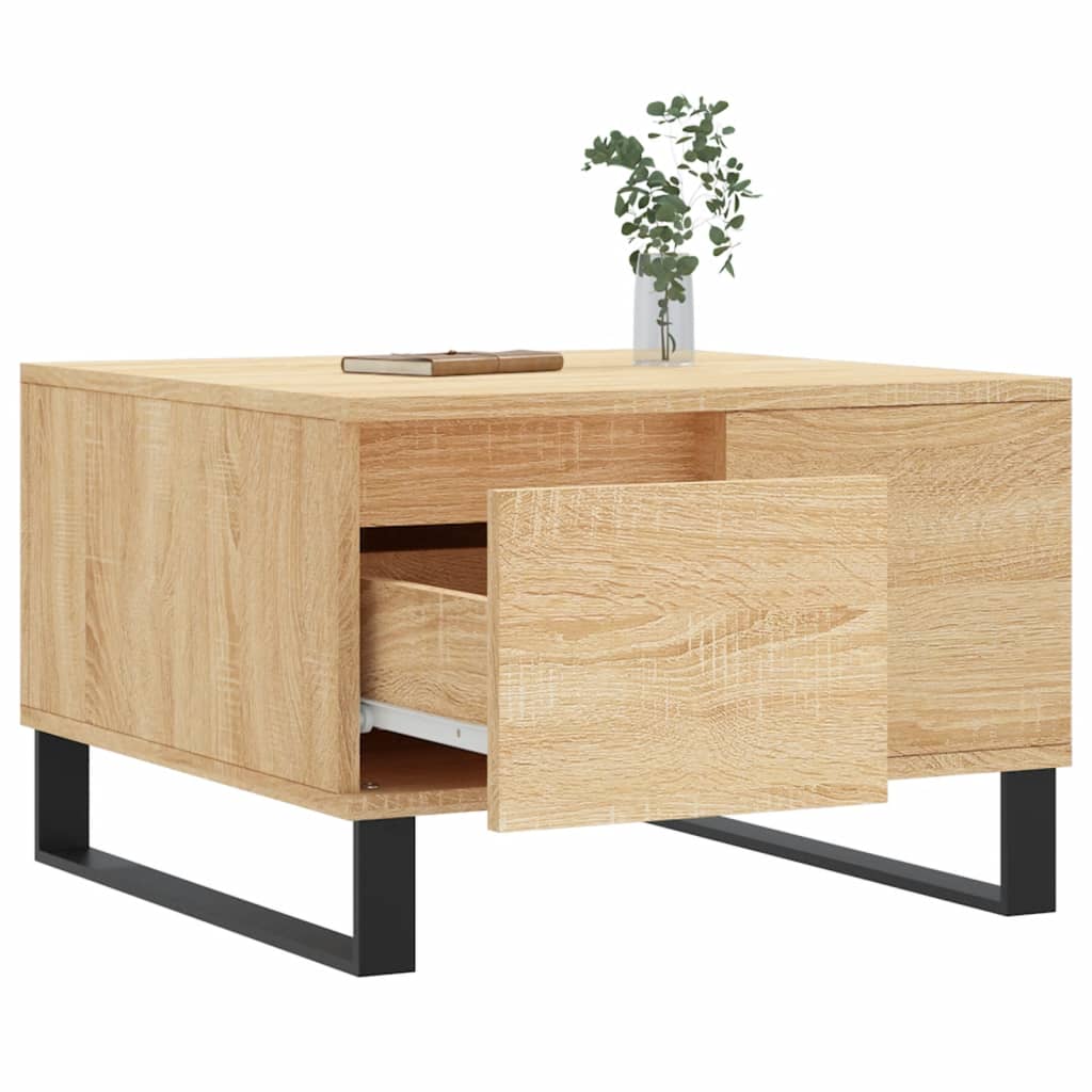 sofabord 55x55x36,5 cm konstrueret træ sonoma-eg