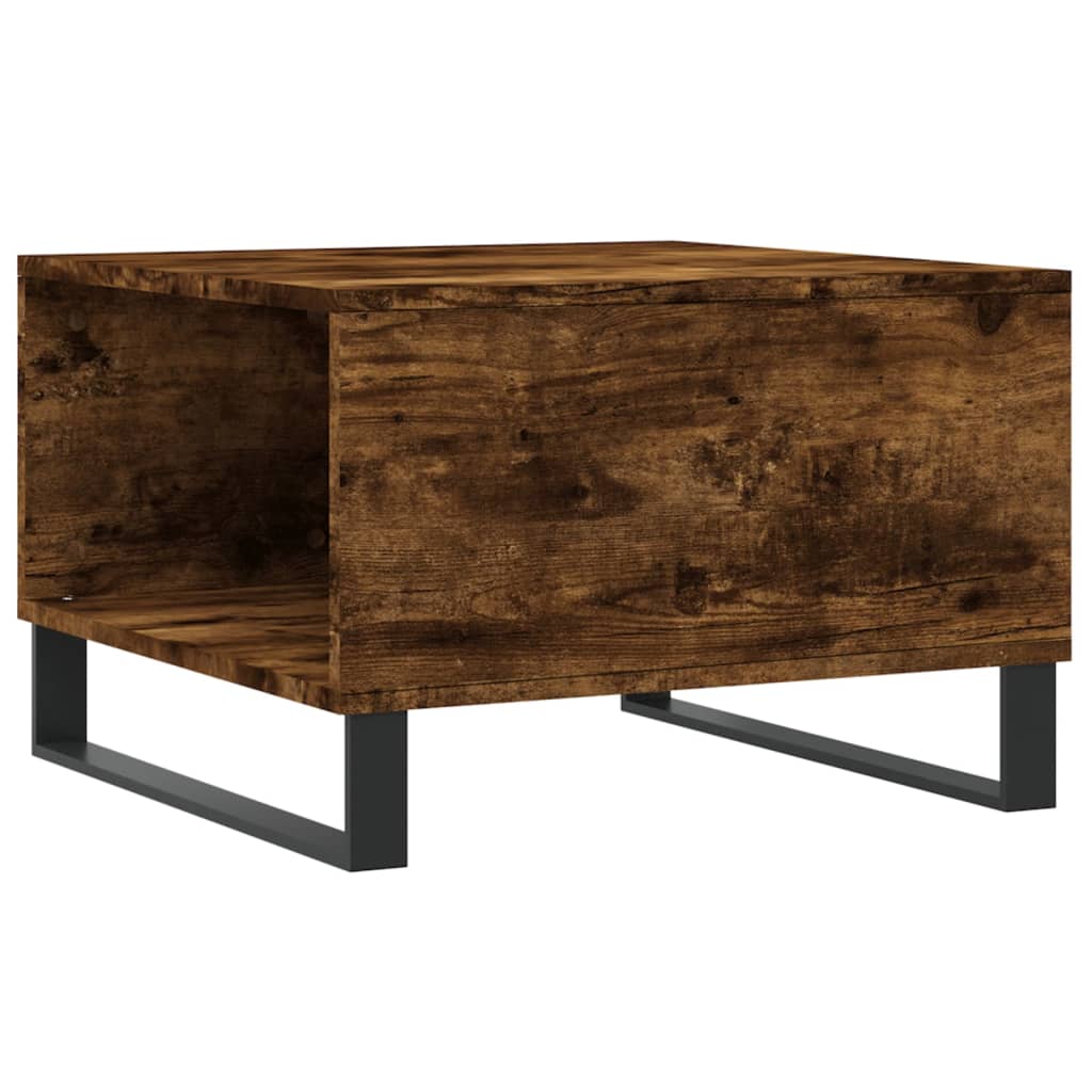 sofabord 55x55x36,5 cm konstrueret træ røget egetræsfarve