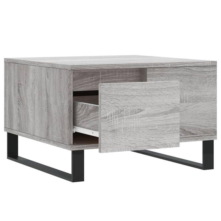 sofabord 55x55x36,5 cm konstrueret træ grå sonoma-eg