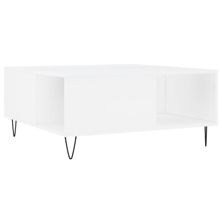 sofabord 80x80x36,5 cm konstrueret træ hvid
