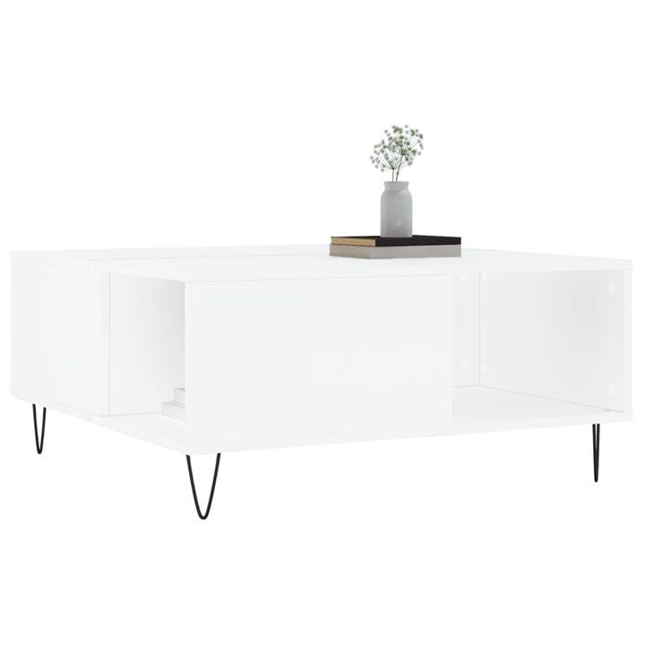 sofabord 80x80x36,5 cm konstrueret træ hvid