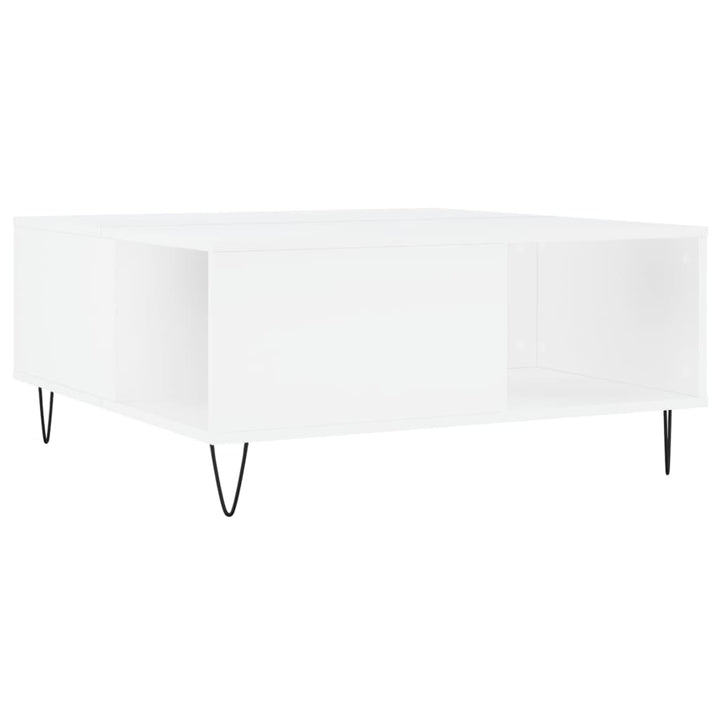 sofabord 80x80x36,5 cm konstrueret træ hvid