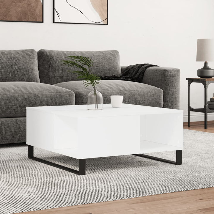 sofabord 80x80x36,5 cm konstrueret træ hvid