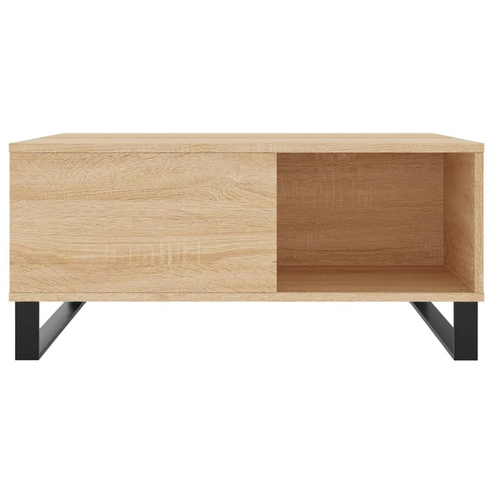 sofabord 80x80x36,5 cm konstrueret træ sonoma-eg