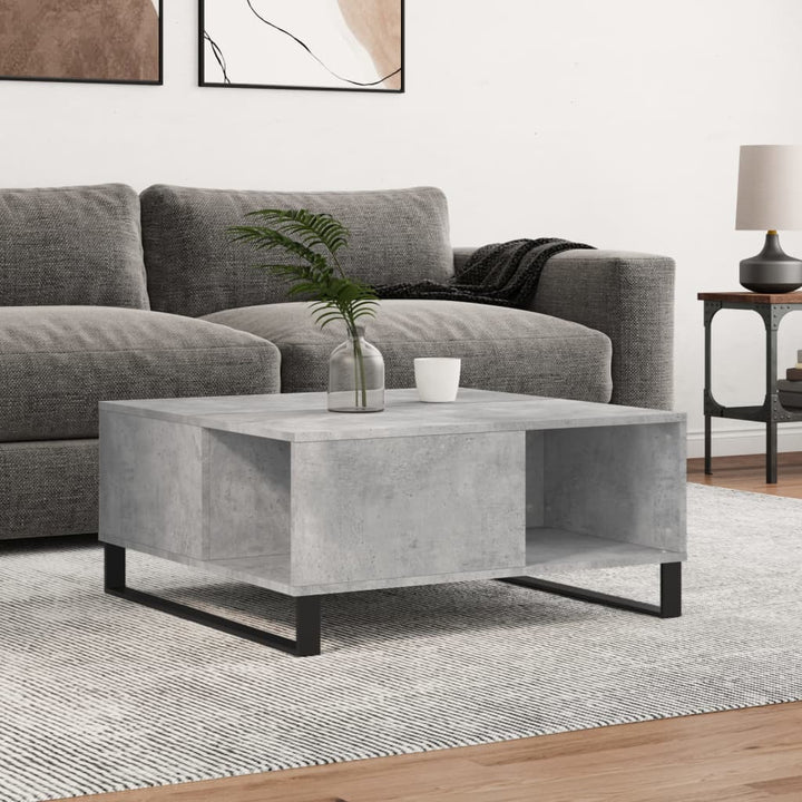 sofabord 80x80x36,5 cm konstrueret træ betongrå